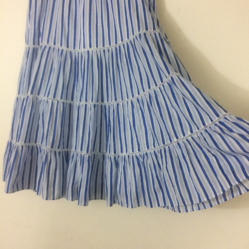 J. Crew Tiered Cotton Midi Skirt in Stripe L - Picture 5 of 9